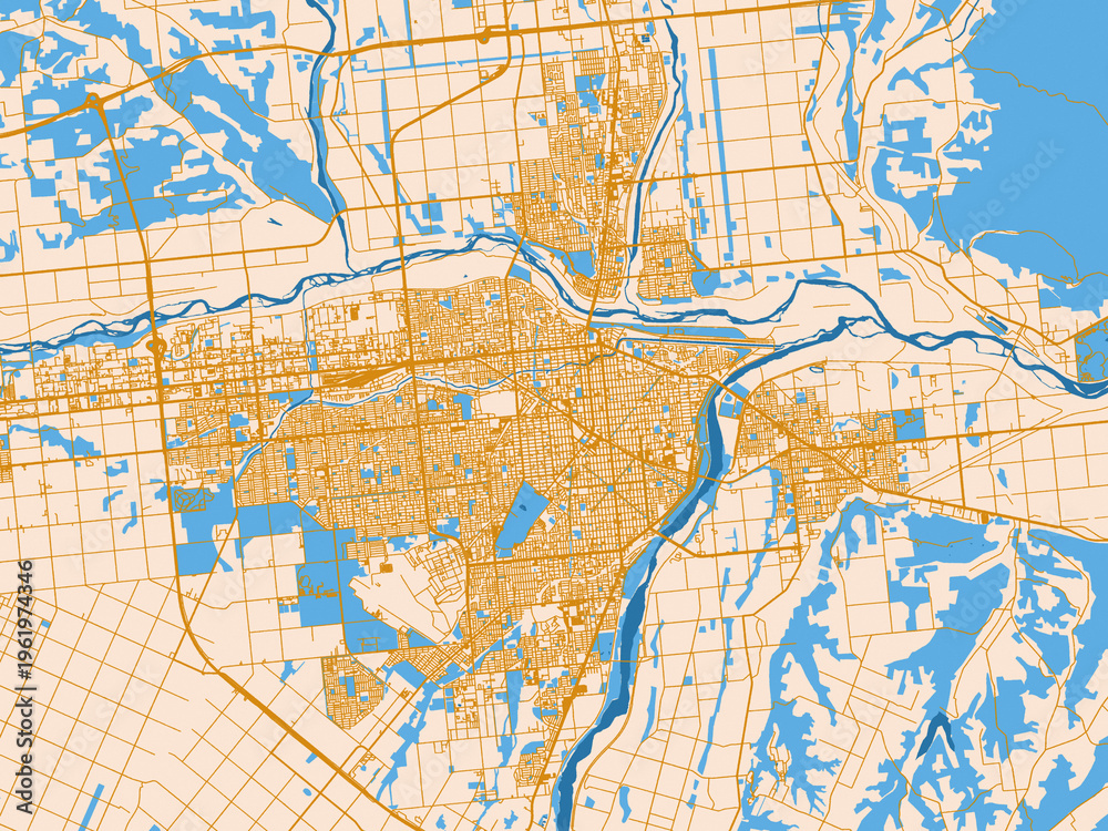 Fototapeta premium City layout map – Obihiro (Japan)
