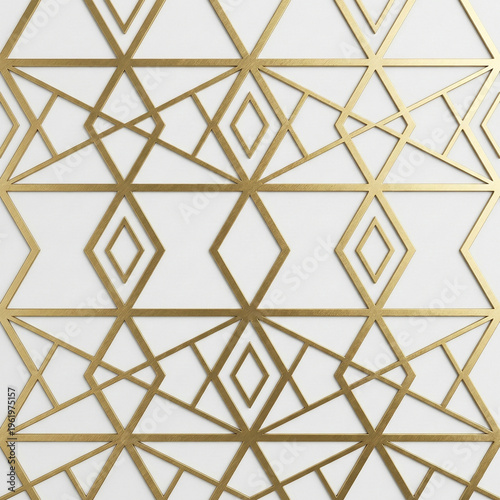 a modern simple geometric vector wall with gold line textures on a white background copy