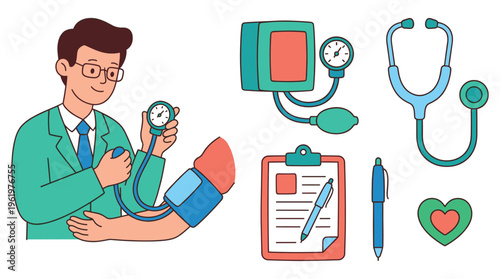 Dedicated Doctor Healthcare Professional Providing Clinical Medical Examination and Vital Sign Check-ups