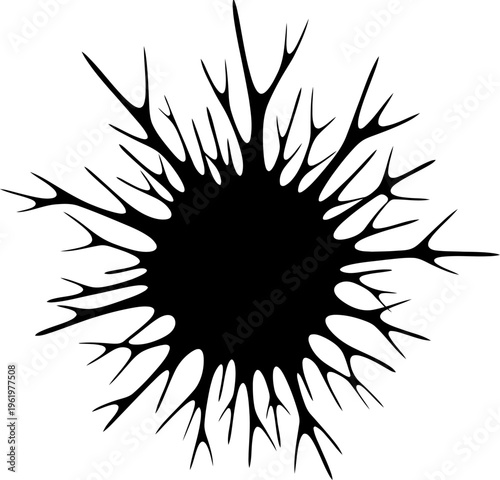 Neuron cell illustration with dendrites and branches