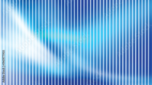 Blue gradient distortion with vertical ripple texture, frosted glass effect and icy reeded lines. Minimal blur surface with cool tones and subtle wave pattern. Vector illustration Stock Vector