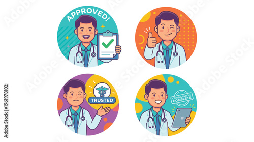 Healthcare Medical Doctor Professional Visuals Clinical Expert Displaying Approval and Trust