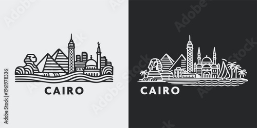 Cairo Egypt City Skyline Vector Art