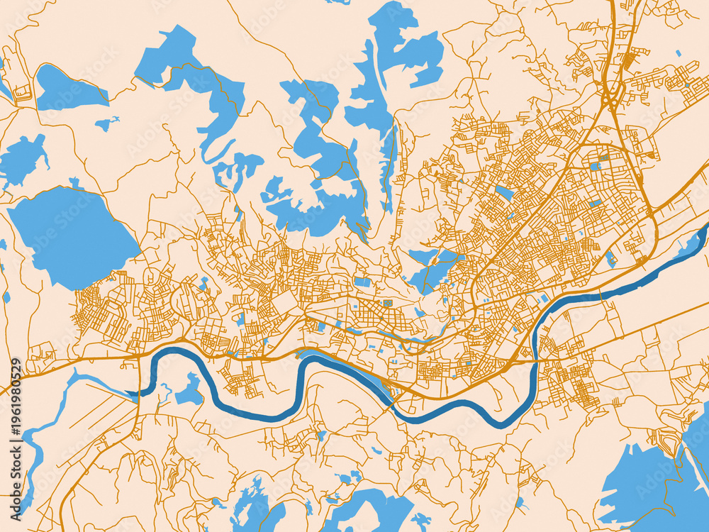 Naklejka premium Tetouan – street map, Morocco