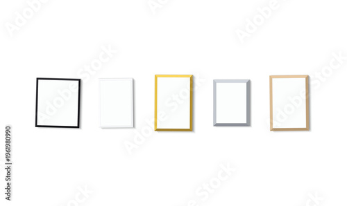 Modern Picture Frame Collection in Black Gold and White for Certificate Photo Display Vector PNG JPG