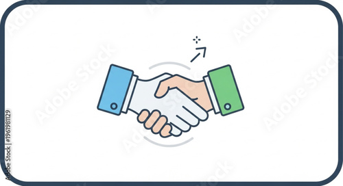 Handshake Illustration - Business Agreement and Partnership Concept.