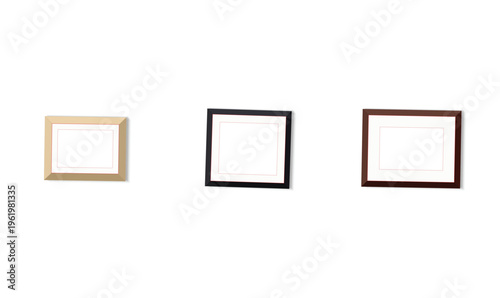 Minimalist Picture Frame Set in Black Brown and Wood for Certificate and Photo Vector PNG JPG