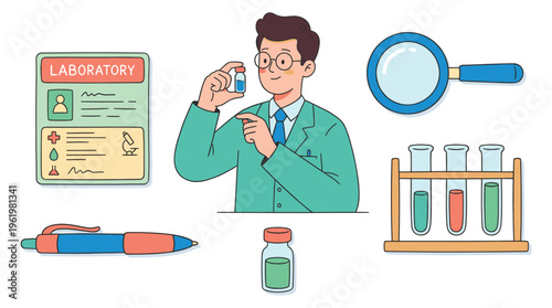 A dedicated medical professional conducts clinical research in a laboratory setting, focused on healthcare advancements and scientific discovery