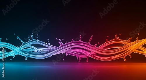Vibrant gradient liquid shapes with smooth transitions and depth