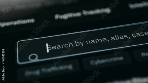 Active search bar by name, alias, case number from a criminal police database