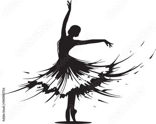 Elegant ballerina silhouette in motion