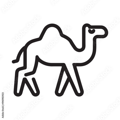 Minimalist Camel Animal Line Art Vector Illustration for Desert Travel and Middle Eastern Branding Design