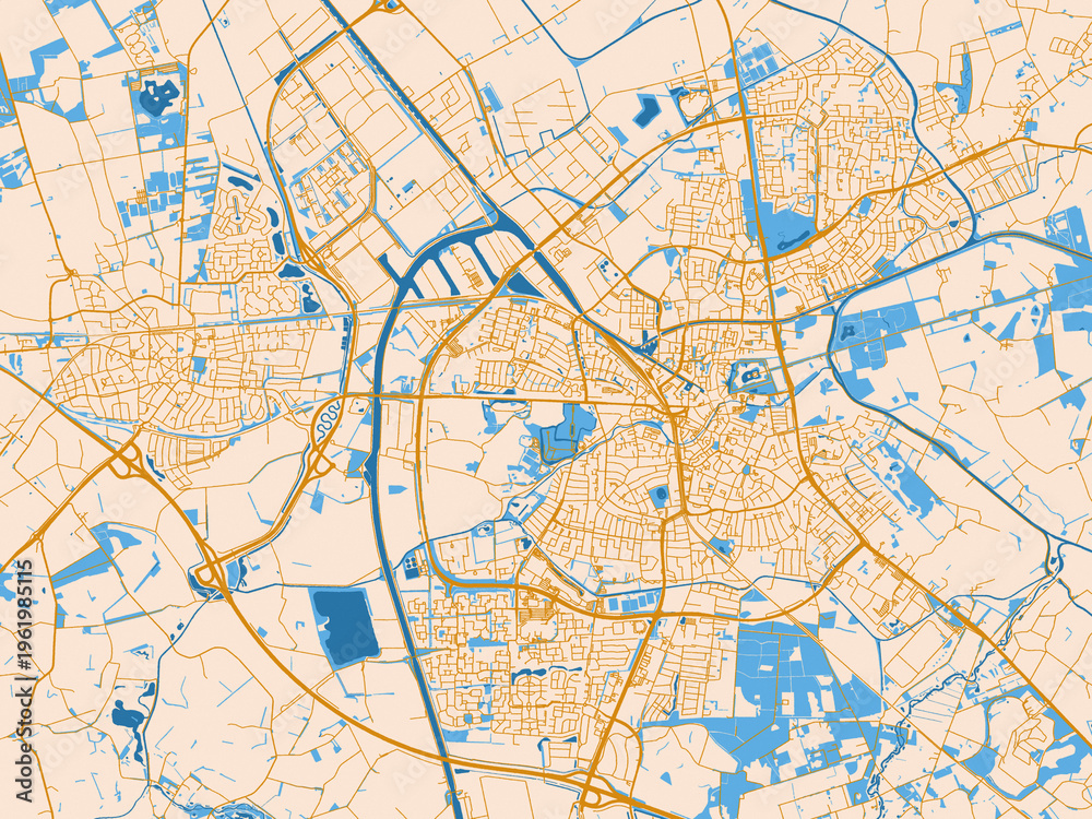 Naklejka premium Almelo Netherlands city map poster