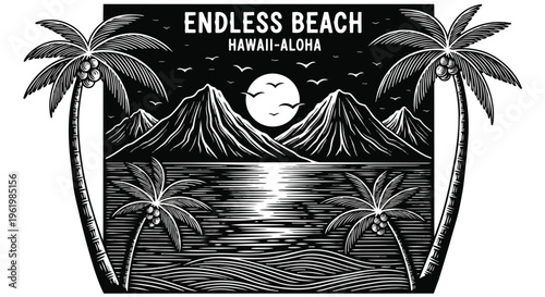 Vibrant Beach Scene with Stunning Silhouette for travel brochures, promotional materials, and website banners.