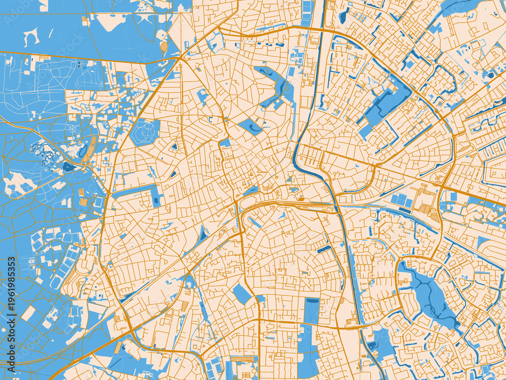 Fototapeta premium Urban map poster — Apeldoorn Centrum, Netherlands
