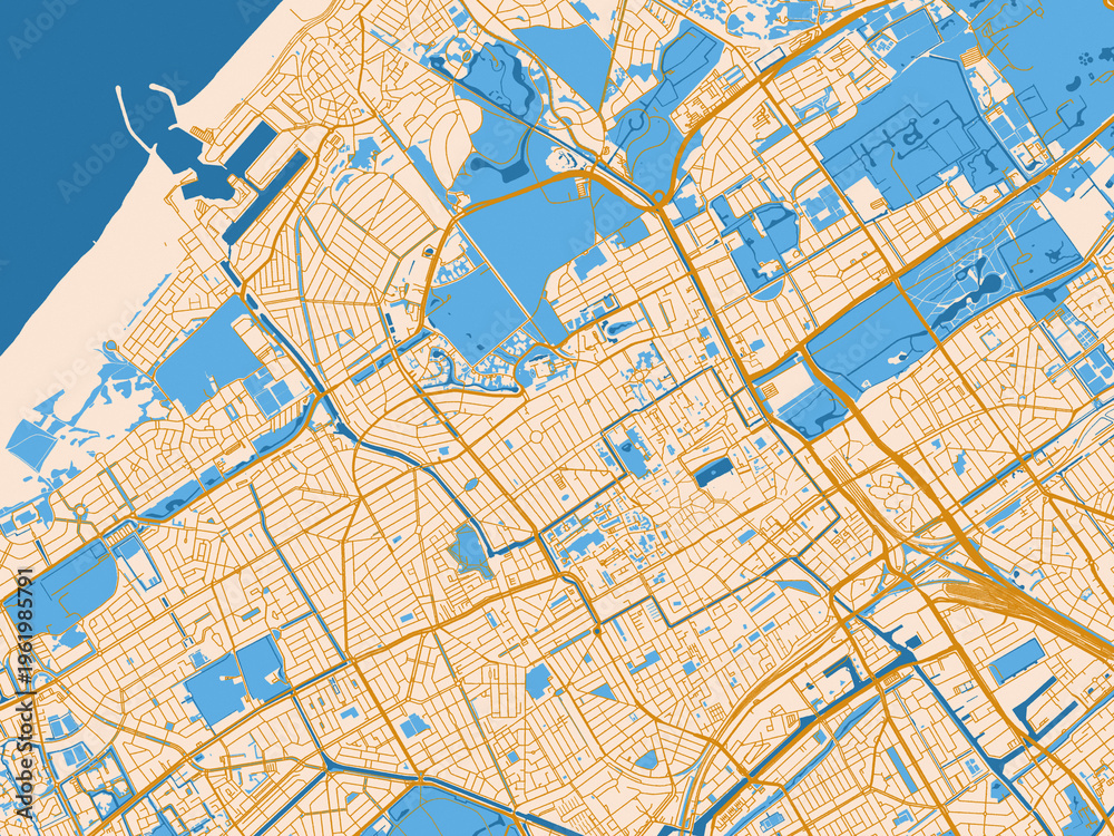 Obraz premium Den Haag – street map, Netherlands