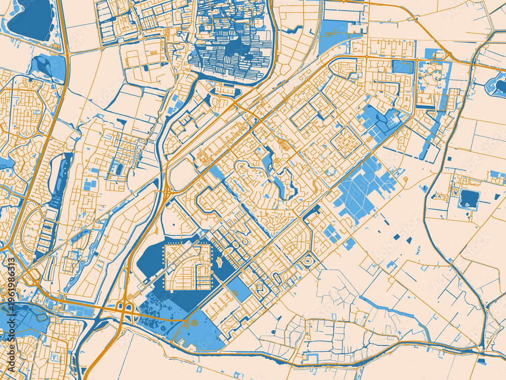 Fototapeta premium Heerhugowaard, Netherlands – city map