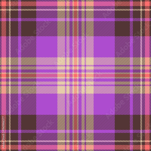 Traditional plaid motif adapted for home decor. Suitable curtains, pillows, blankets, upholstery concepts. Seamless vector design repeats without visible breaks.