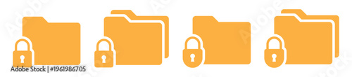 File folder locked icon, vector illustration