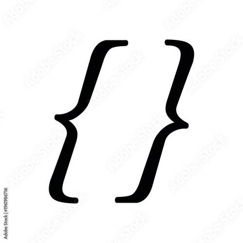 Curly Brackets - Brace Icon Italic