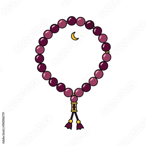 Garnet Beaded Mala Necklace with Tassel.