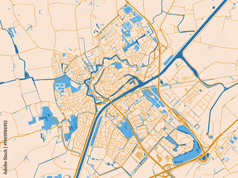 Fototapeta premium Street network map — Middelburg, Netherlands