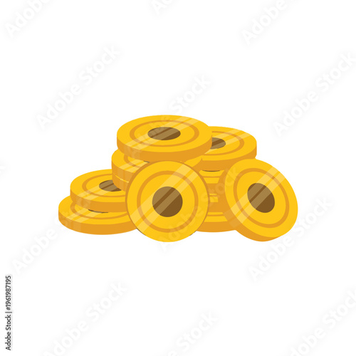 Pile of Golden Coins Stacked Together.