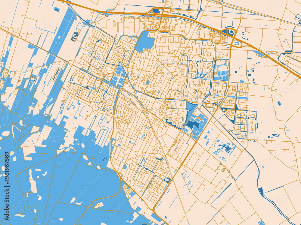 Naklejka premium Veenendaal, Netherlands – urban map