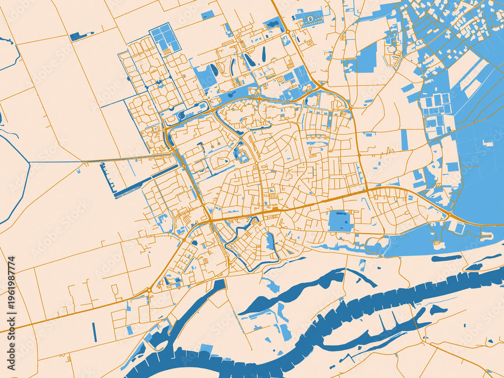 Fototapeta premium Urban street grid of Wageningen, Netherlands