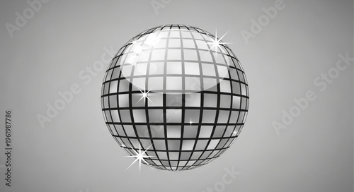 Sparkling Disco Ball - A Retro Party Icon with Reflective Tiles.