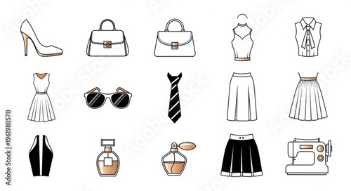 Fashionable Accessories and Clothing Collection - A Stylish Ensemble.
