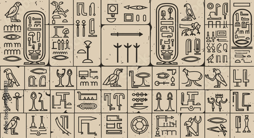 Ancient Egyptian Hieroglyphs Vector A Comprehensive Collection of Symbol Meanings and Historical Interpretations