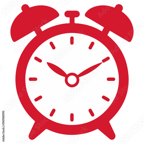 Red alarm clock time symbol