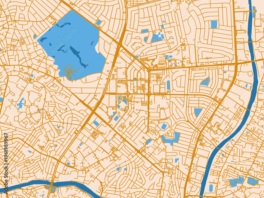 Fototapeta premium Urban planning style map of Pasig City, Philippines