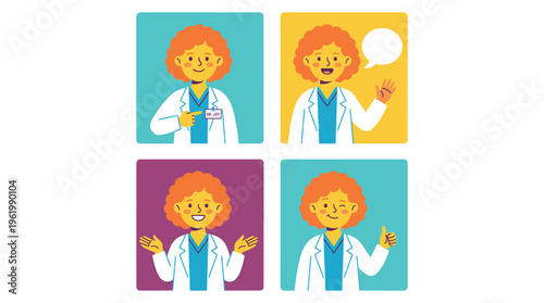 Engaging Medical Professional Character Illustrations Versatile Doctor for Healthcare Clinical Scenarios