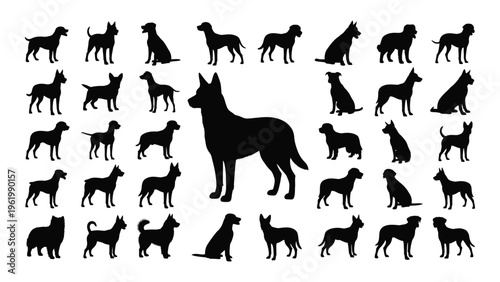 Collection of great dane silhouettes in various poses