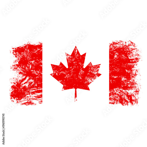 Fotografía Canada national flag distressed maple leaf grunge style Isolated on transparent