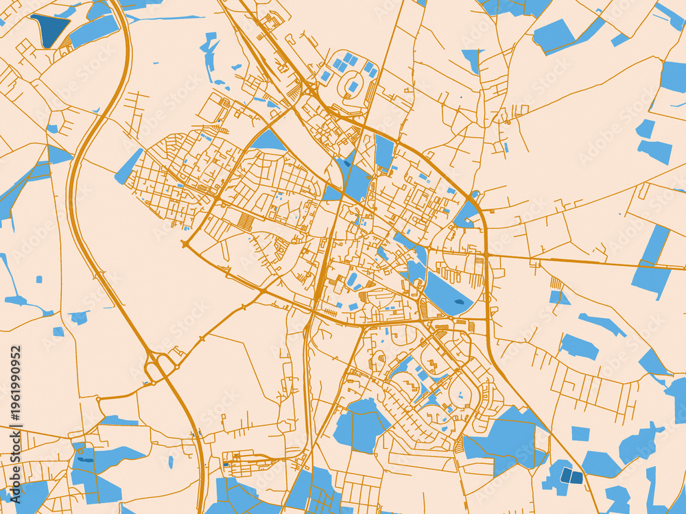 Naklejka premium City map poster — Lubin, Poland