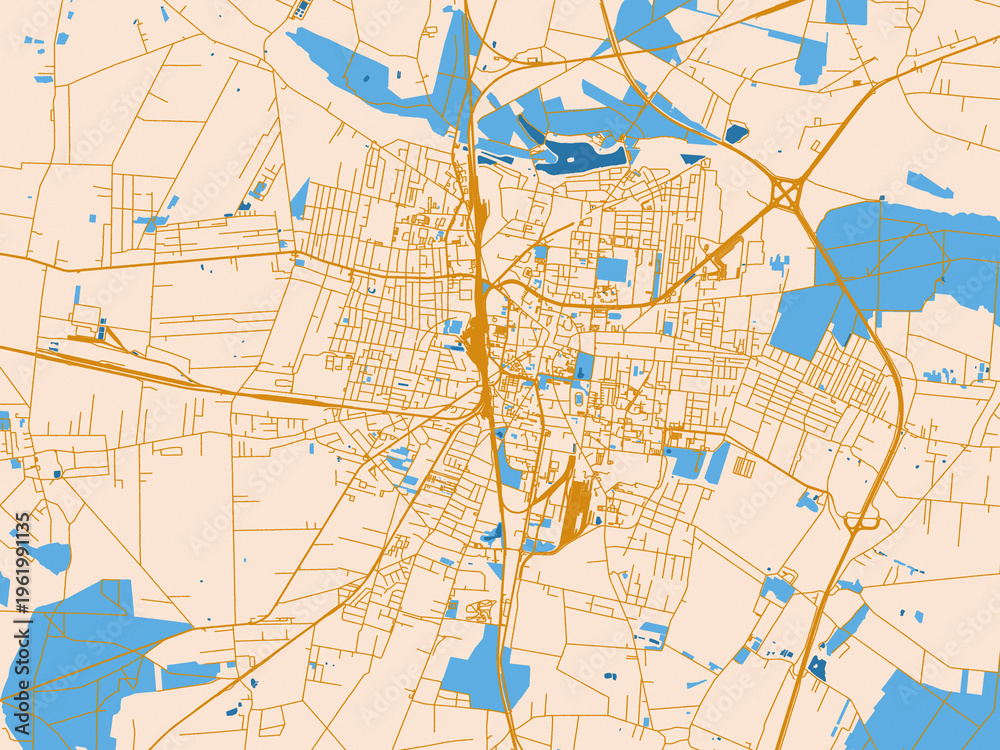 Obraz premium City map poster — Ostrow Wielkopolski, Poland
