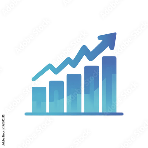 Business Growth Chart with Upward Arrow