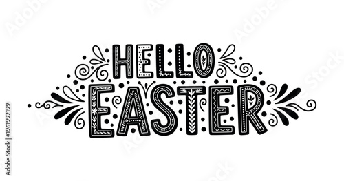 Christian Easter typography, inspirational religious lettering decorative vintage style