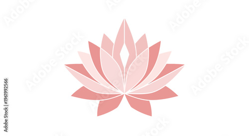 Pink Lotus Flower Symbol of Purity and Enlightenment on White Background