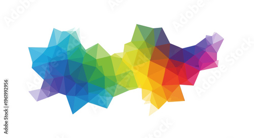 Abstract Rainbow Polygon Art Geometric Shape Colorful Background Vector