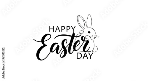 Vector ilustration of happy easter day greeting 