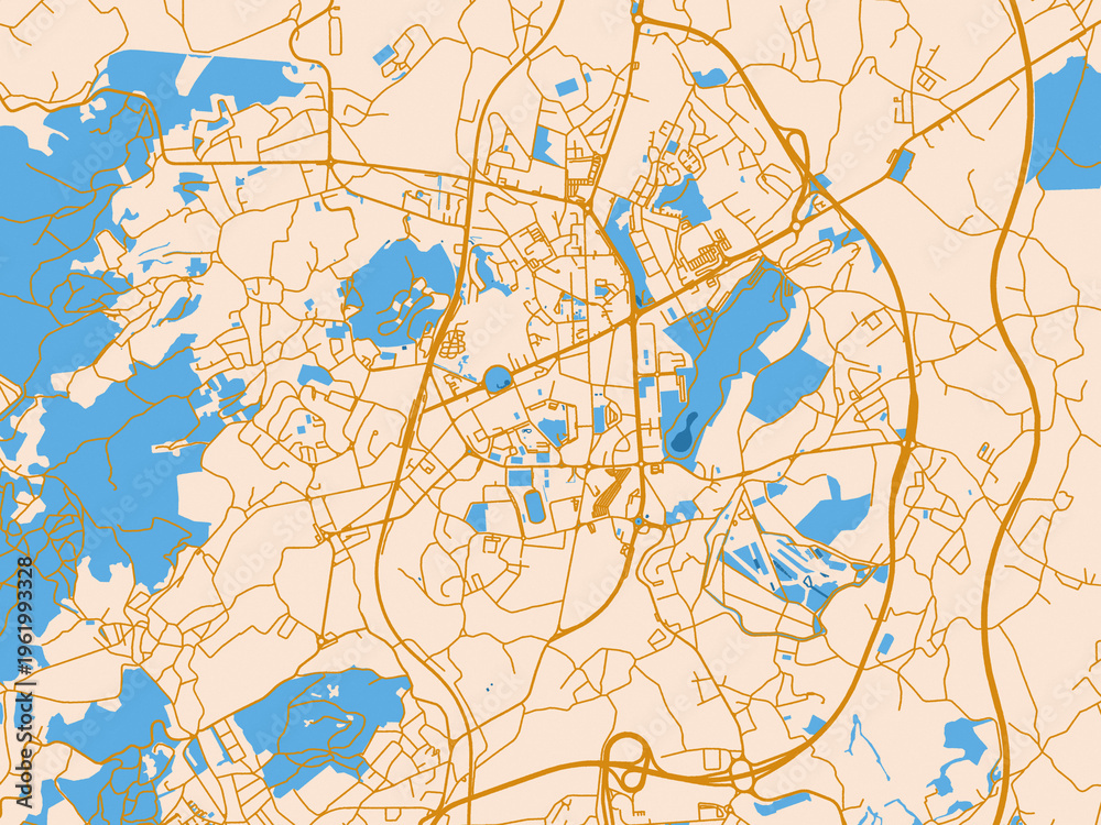 Fototapeta premium Street network map — Vila Nova de Famalicao, Portugal