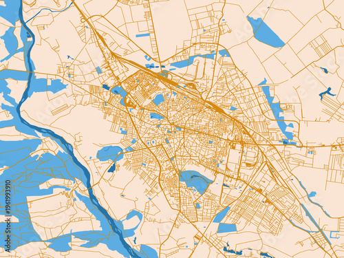 Fotografía Urban cartographic illustration — Craiova, Romania