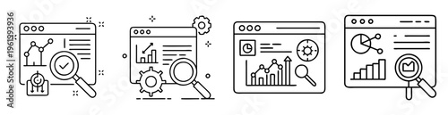 Data analysis and website optimization illustration for business growth and strategy
