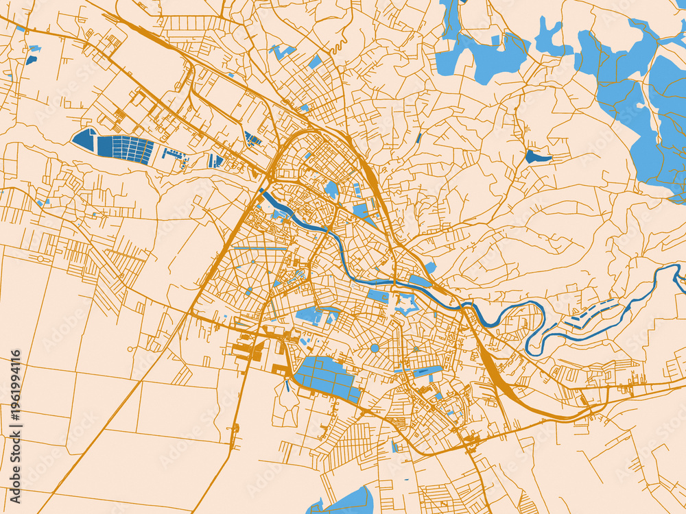 Naklejka premium Cartographic street layout — Oradea, Romania