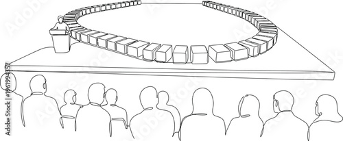 Colosseum and spectators, ancient Rome architecture