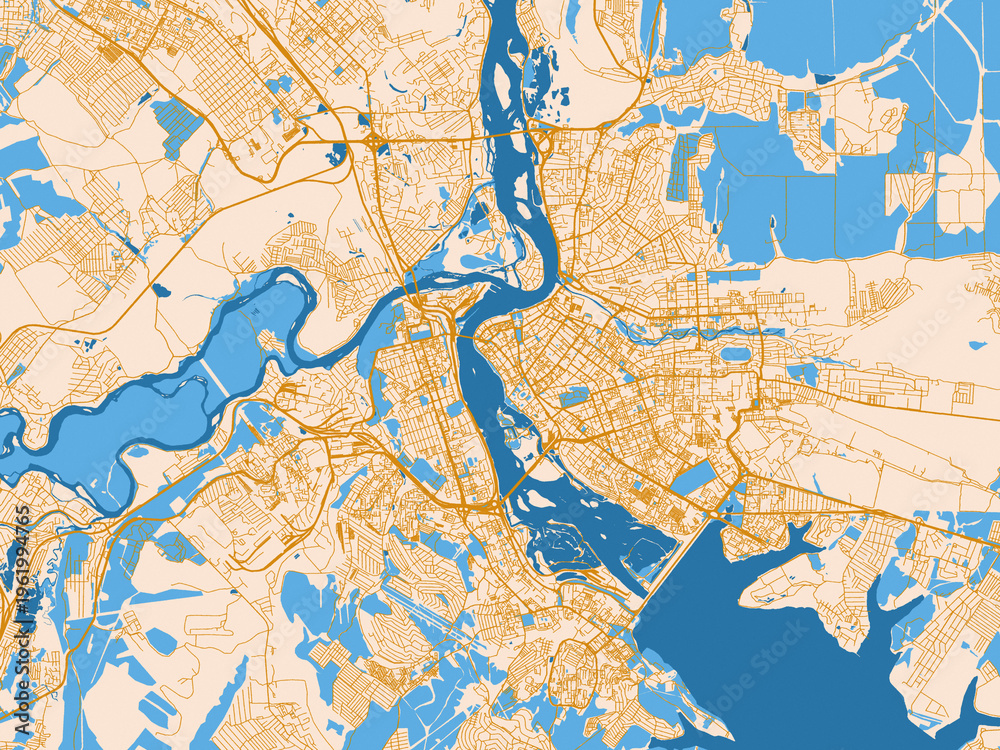 Naklejka premium City map of Irkutsk, Russian Federation